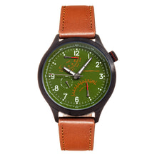 Load image into Gallery viewer, Morphic M44 Series Dual-Time Leather-Band Watch w/ Retrograde Date - Black/Green - MPH4406
