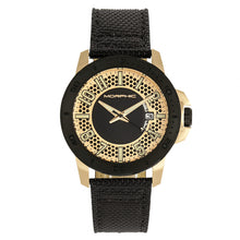 Load image into Gallery viewer, Morphic M70 Series Canvas-Overlaid Leather-Band Watch w/Date - Gold/Black - MPH7003
