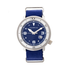 Load image into Gallery viewer, Morphic M58 Series Nato Leather-Band Watch w/ Date - Silver/Blue - MPH5802

