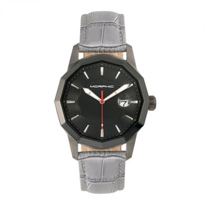 Morphic M56 Series Leather-Band Watch w/Date