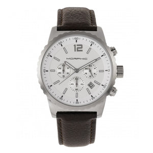 Morphic M67 Series Chronograph Leather-Band Watch w/Date