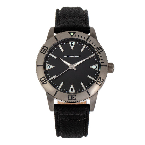 Morphic M85 Series Canvas-Overlaid Leather-Band Watch - MPH8505