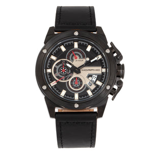 Morphic M81 Series Chronograph Leather-Band Watch w/Date - Black  - MPH8105
