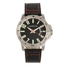 Load image into Gallery viewer, Morphic M70 Series Canvas-Overlaid Leather-Band Watch w/Date - Silver/Black - MPH7001
