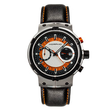Load image into Gallery viewer, Morphic M91 Series Chronograph Leather-Band Watch w/Date - Silver/Orange - MPH9101
