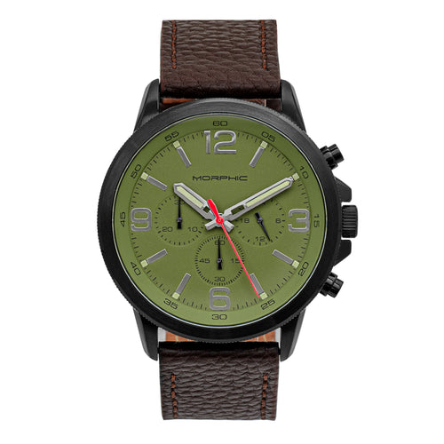 Morphic M86 Series Chronograph Leather-Band Watch - MPH8607