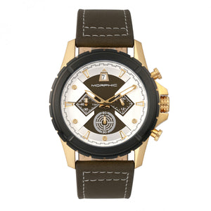 Morphic M57 Series Chronograph Leather-Band Watch - Gold/Olive - MPH5704
