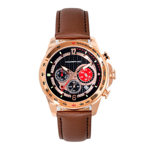 Morphic M88 Series Chronograph Leather-Band Watch w/Date - Brown/Rose Gold - MPH8803